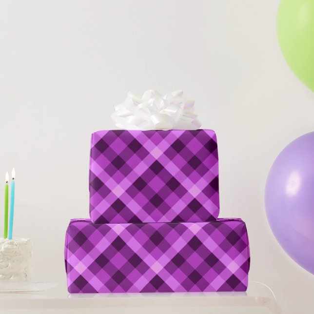 Elegant Orchid Purple Plaid Wrapping Paper (Party Gifts)