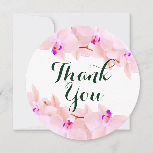 Elegant Orchid Thank you Cards (Front)