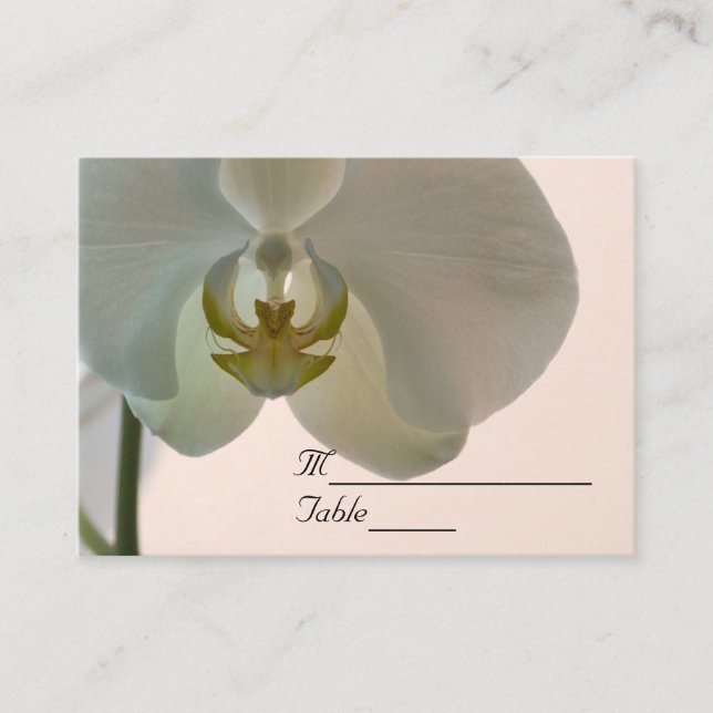 Elegant Orchid Wedding Place Card (Front)