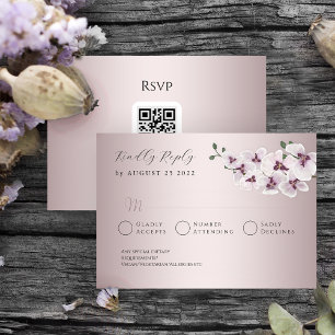 Elegant Orchid Wedding RSVP Card