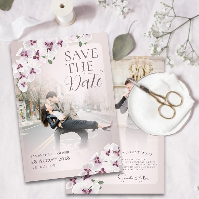 Elegant Orchid Wedding Save the Date  (Creator Uploaded)