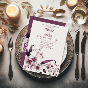 Elegant Orchids Dinner Rehearsal Invitation