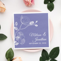 Elegant orchids floral modern purple wedding napki