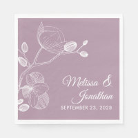 Elegant orchids floral modern purple wedding