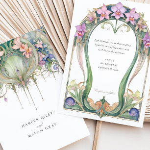 Elegant Orchids Wedding Delicate Pastel Florals Invitation