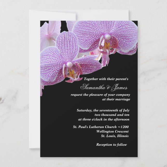 Elegant Orchids Wedding Invitation (Front)