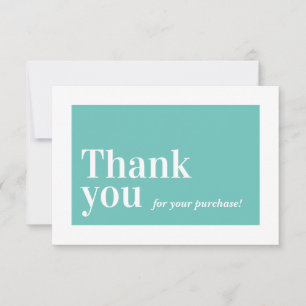 ELEGANT ORDER INSERT business thank you mint green Card