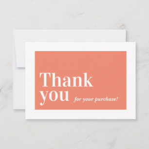 ELEGANT ORDER INSERT business thank you orange Card