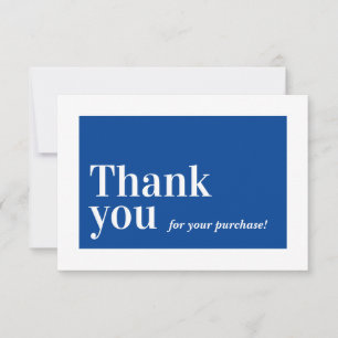 ELEGANT ORDER INSERT business thank you royal blue