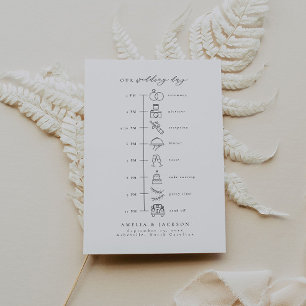 Elegant Order Of Events Wedding Timeline Icons  Invitation
