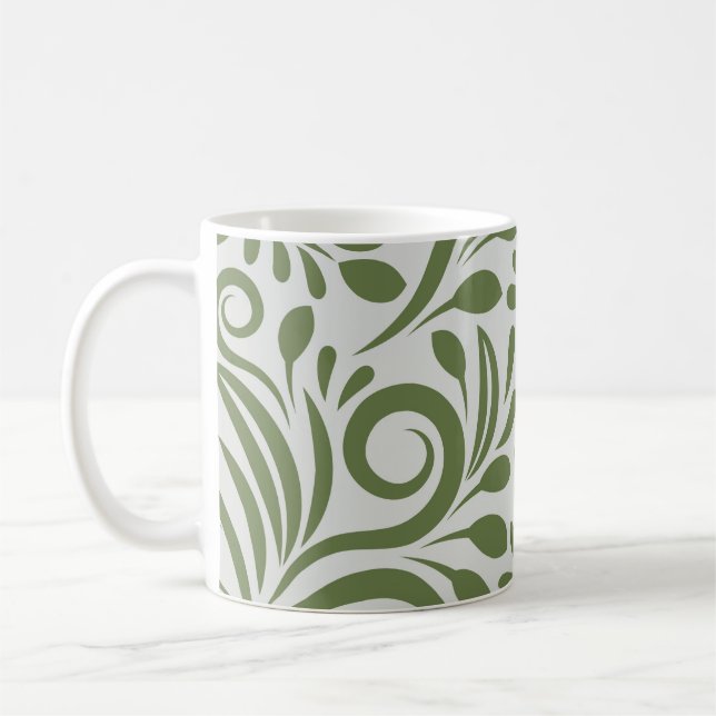 Elegant Organic Green Shape Art for Gifts Coffee Mug (Left)