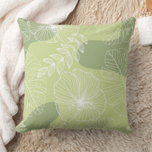 Elegant Organic Green Shape Art for Gifts Cushion