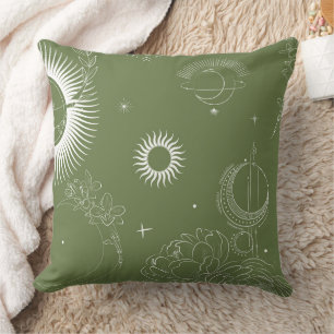 Elegant Organic Green Shape Art for Gifts Cushion