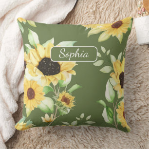 Elegant Organic Green Shape Art for Gifts Cushion