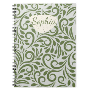 Elegant Organic Green Shape Art for Gifts Notebook