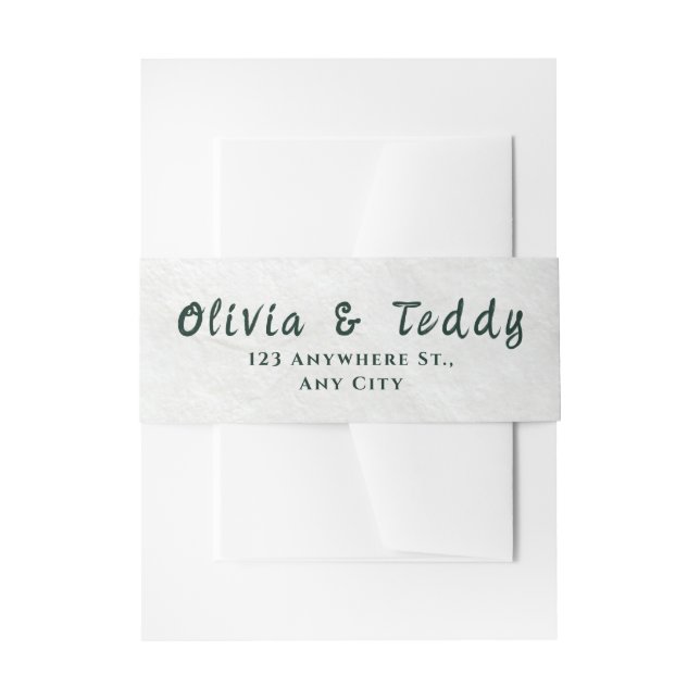 Elegant Organic Modern Wedding Invitation Belly Band (Front Example)