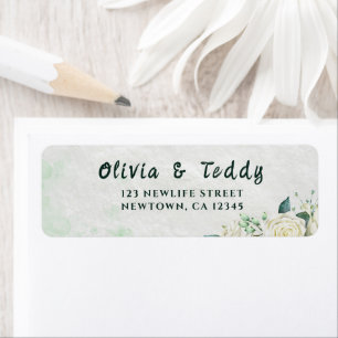 Elegant Organic Modern Wedding Invitation Return Address Label