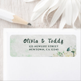 Elegant Organic Modern Wedding Invitation Return Address Label