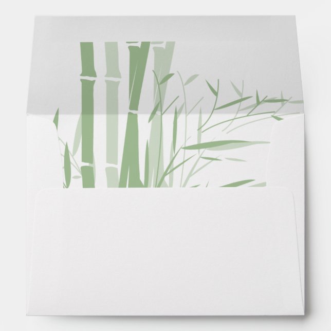Elegant Oriental Bamboo  5x7 Wedding Invitation Envelope (Back (Bottom))