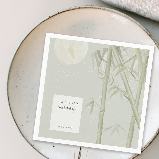 Elegant Oriental Bamboo Birthday Party Napkin (Elegant Oriental Bamboo Birthday Party Napkins)