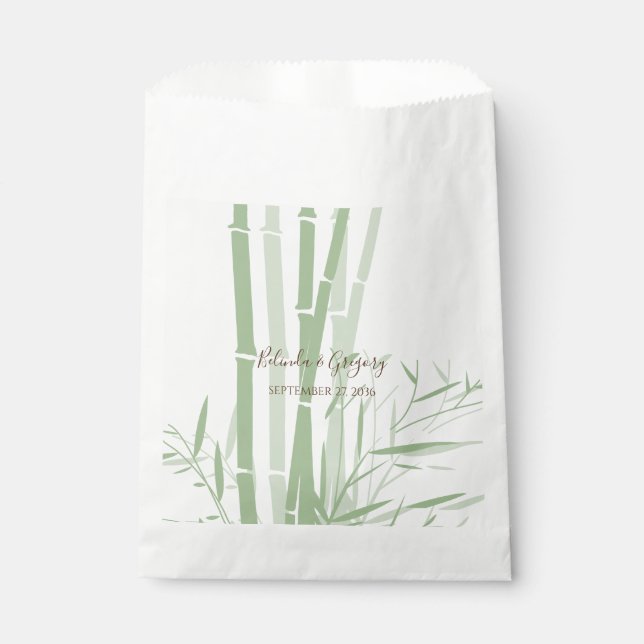 Elegant Oriental Bamboo Wedding  Favour Bag (Front)