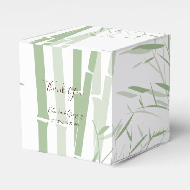Elegant Oriental Bamboo Wedding  Favour Box (Front Side)