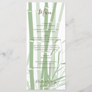 Elegant Oriental Bamboo Wedding  Menu