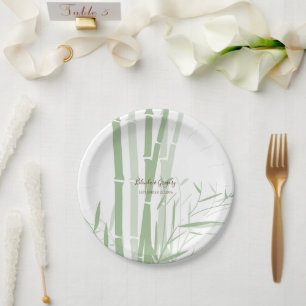 Elegant Oriental Bamboo Wedding Paper Plate
