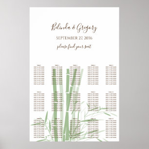 Elegant Oriental Bamboo Wedding Seating Chart