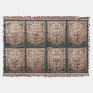 Elegant Oriental Floral Throw Blanket