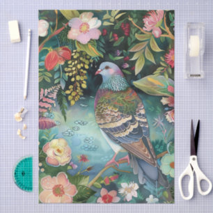 Elegant Oriental Garden Themed Decoupage Crafting Tissue Paper