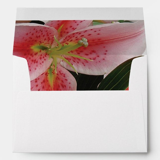 Elegant Oriental Lilies 5x7 Wedding Invitation  Envelope (Back (Bottom))