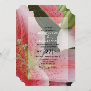 Elegant Oriental Lilies Wedding Invitations