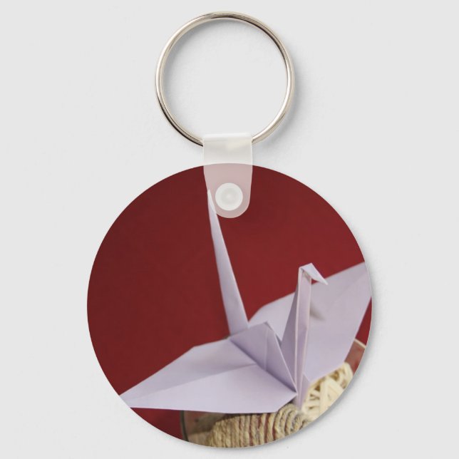 elegant origami crane key ring (Front)