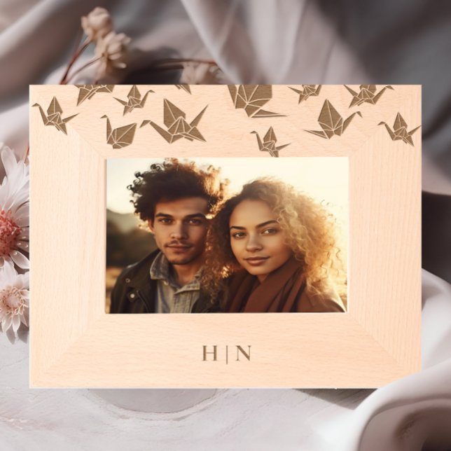 Elegant Origami Paper Crane Monogram  Etched Frames (Creator Uploaded)