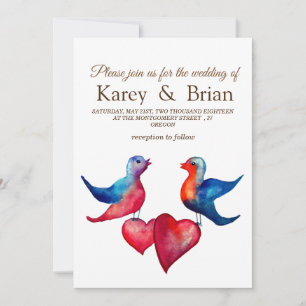 Elegant , Original Love birds  Wedding Card
