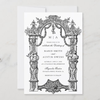 Elegant Ornament Border Frame Wedding Invitation