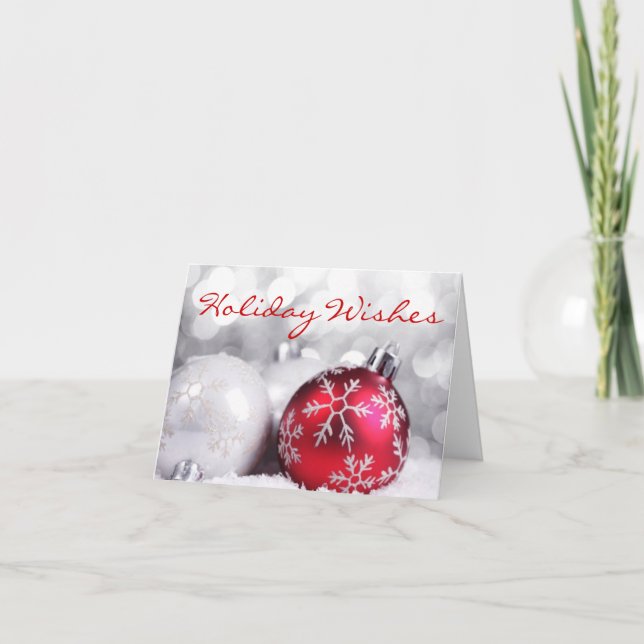 Elegant Ornament Design Christmas Cards (Front)