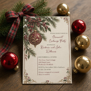 Elegant Ornament Exchange Christmas Party Invitation