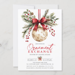 Elegant Ornament Exchange Invite