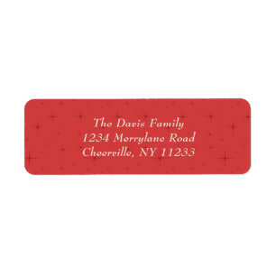 Elegant Ornament Merry Christmas Red Gold Photo Return Address Label