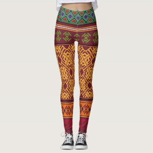 Elegant Ornamental Africa: Indian Ethnic Pattern Leggings