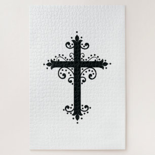 Elegant Ornamental Cross Sacred Heritage Fine Art Jigsaw Puzzle