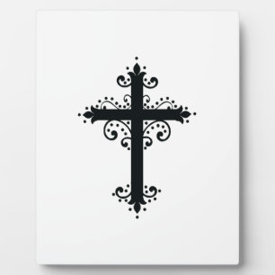 Elegant Ornamental Cross Sacred Heritage Fine Art Plaque
