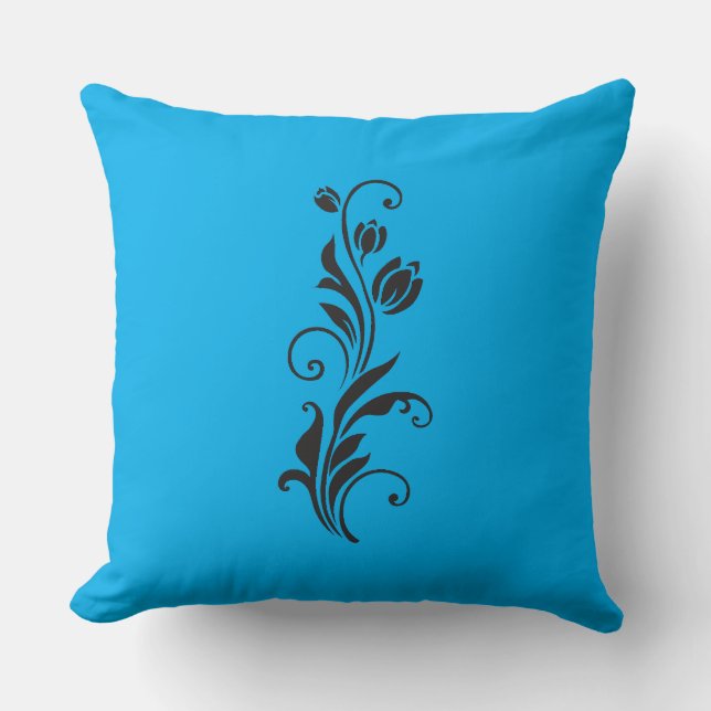 Elegant Ornamental Floral Flower Art Cushion (Front)