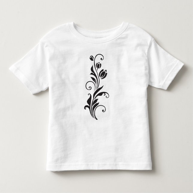 Elegant Ornamental Floral Flower Art Toddler T-Shirt (Front)