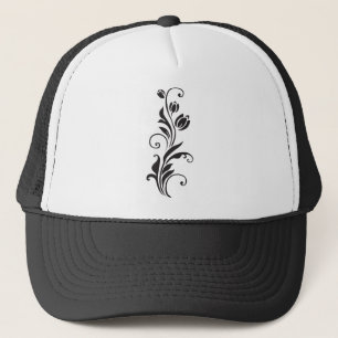 Elegant Ornamental Floral Flower Art Trucker Hat