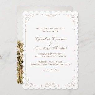 Elegant Ornamental Frame Photo Wedding  Invitation