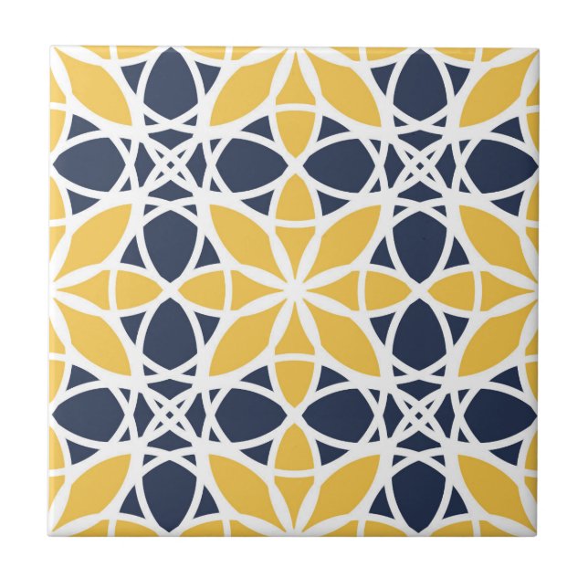 Elegant ornamental pattern, seed of life ceramic tile (Front)