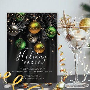 Elegant Ornaments Christmas Party Invitation